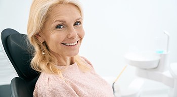 a closeup of a dental patient smiling